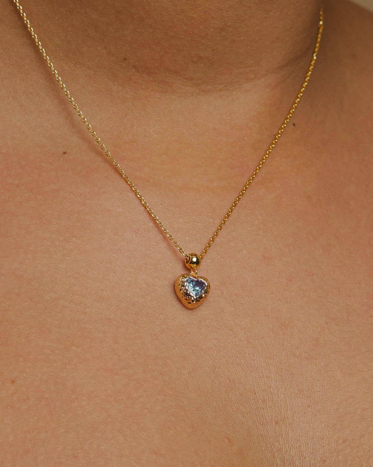 18K Gold-plated necklace with a heart-shaped pendant