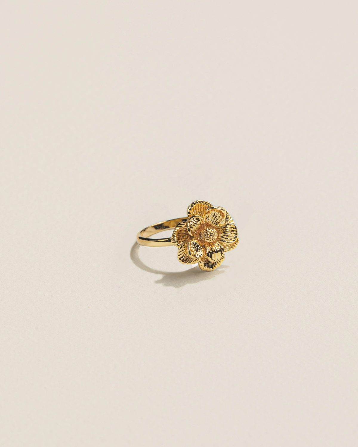 18K Gold plated floral ring