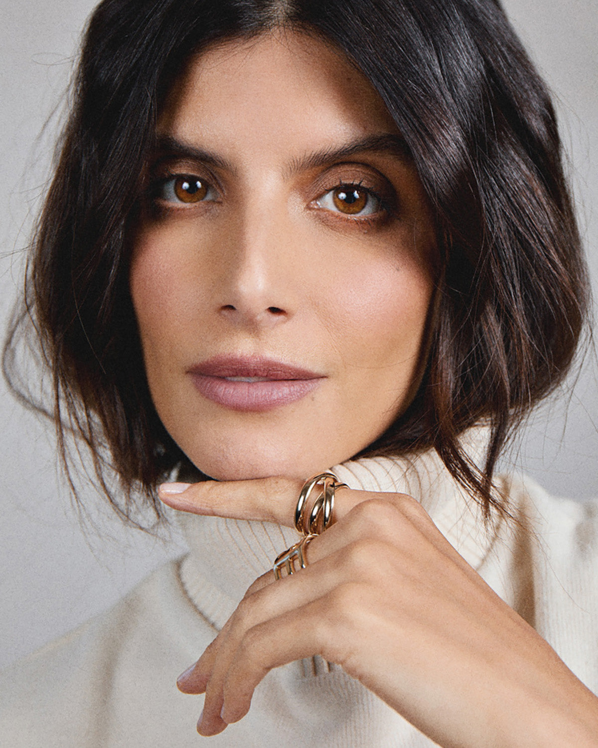 18k gold-plated spiral and oraganic rings for the winter season