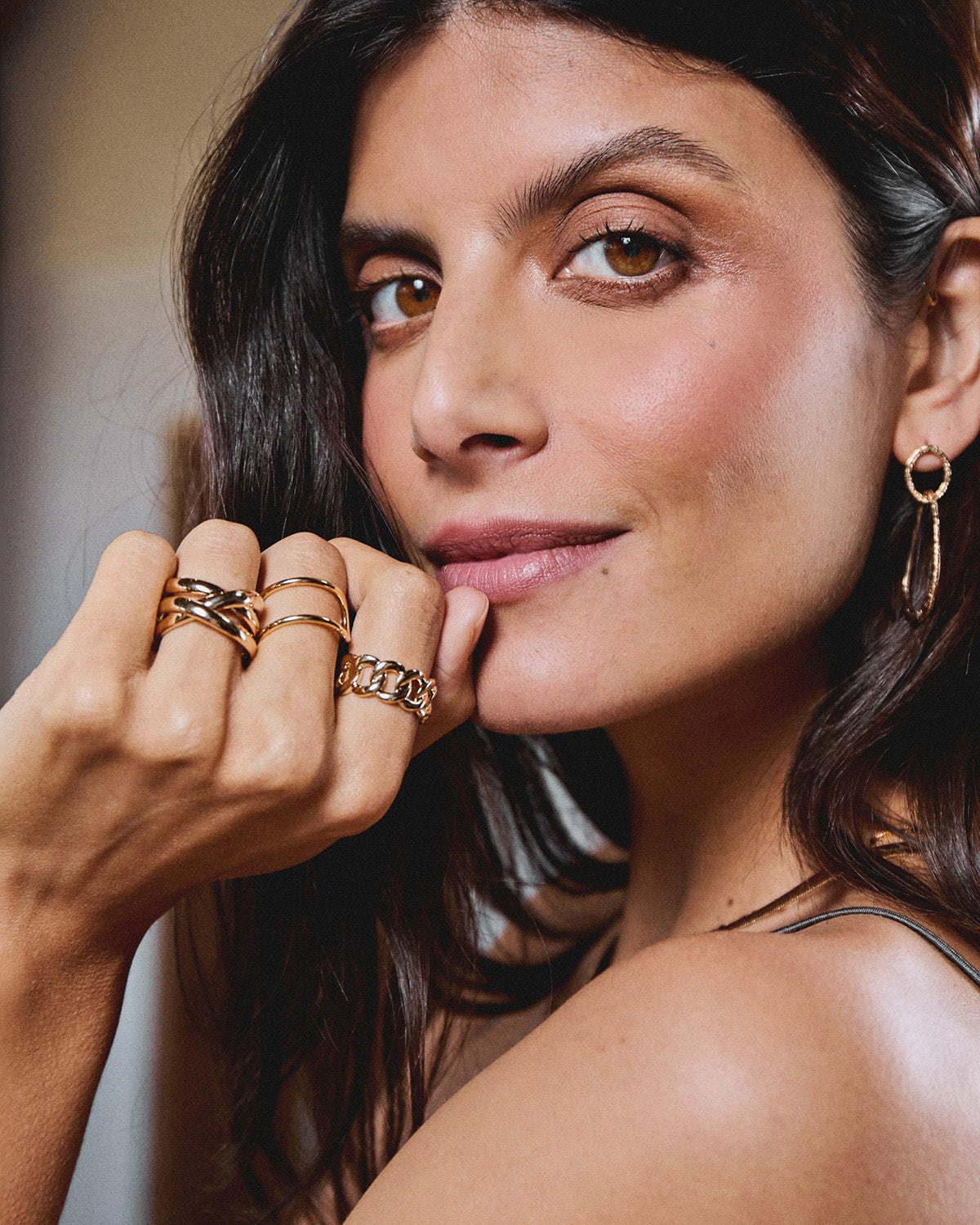18k gold-plated gliding rings collection by Korè Paris