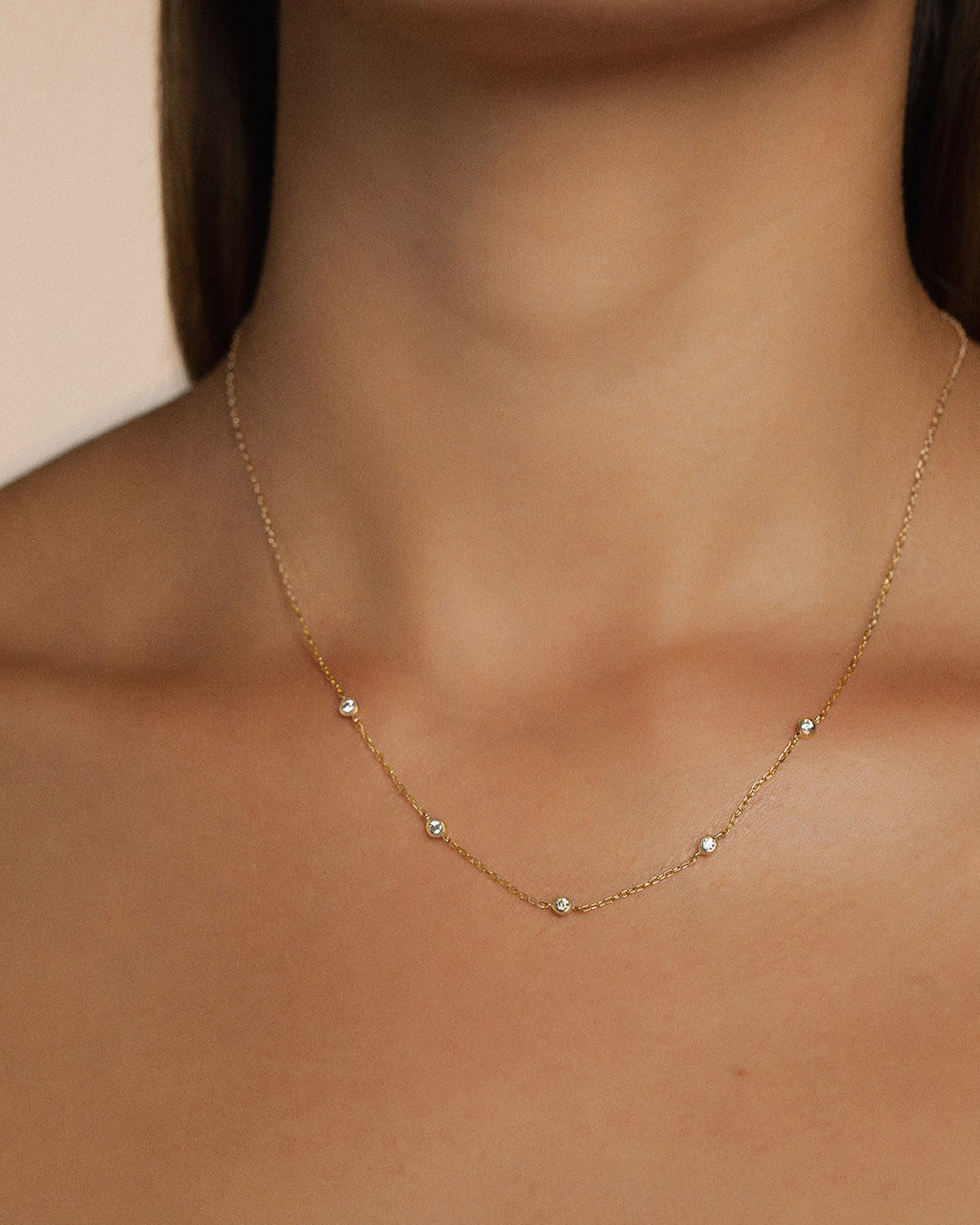 A 18k gold-plated zirconia necklace