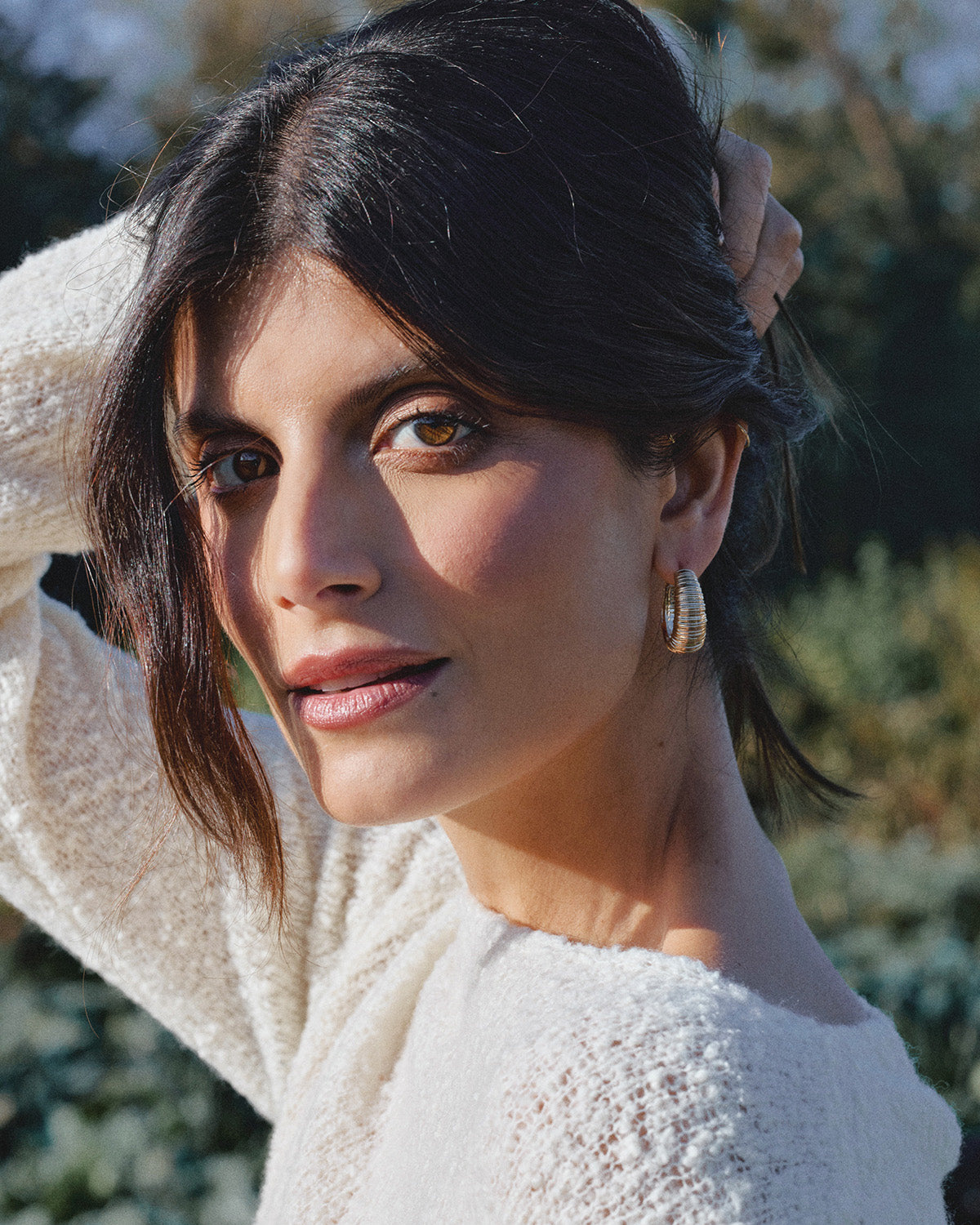 A 18k gold-plated gliding earrings