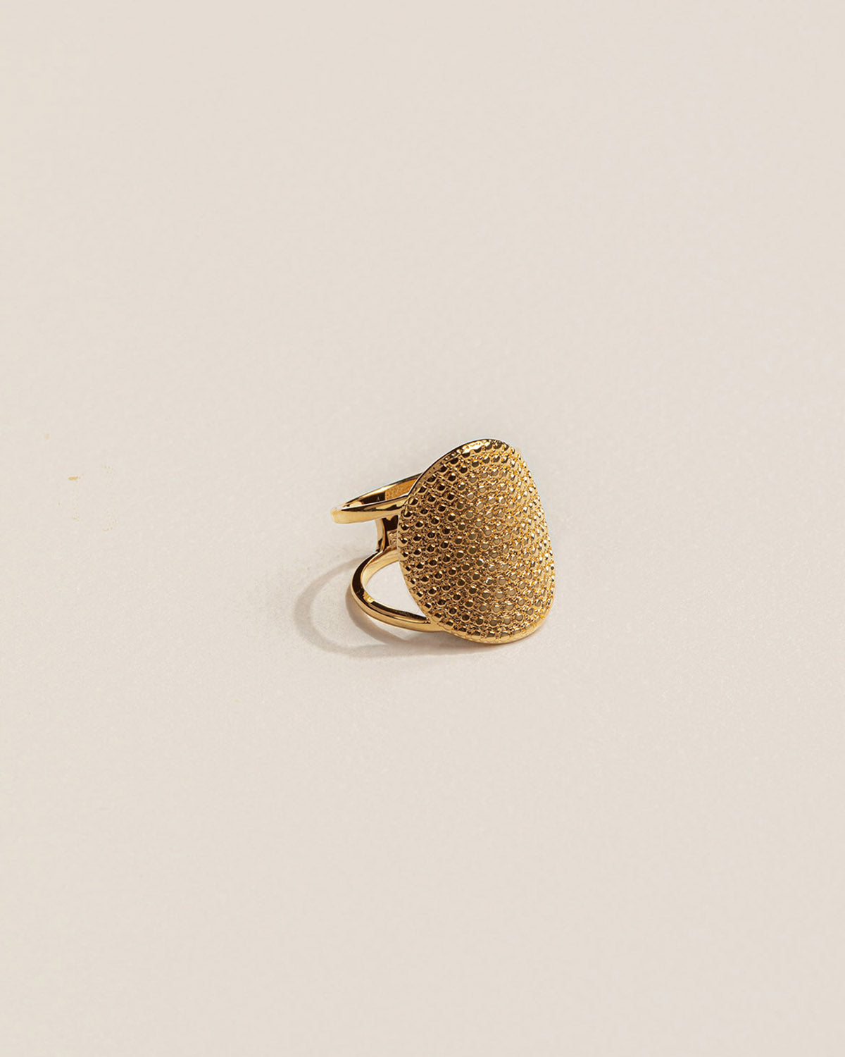 18k gold-plated hammered ring