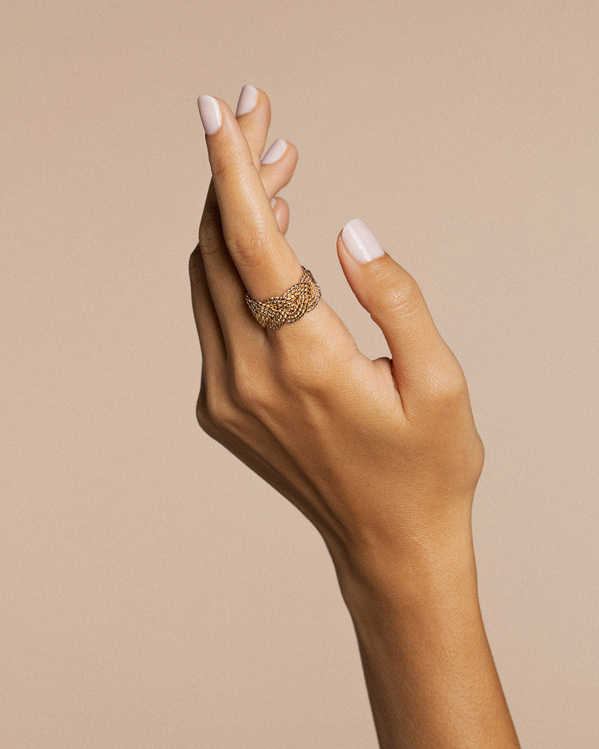 18k gold-plated braided ring